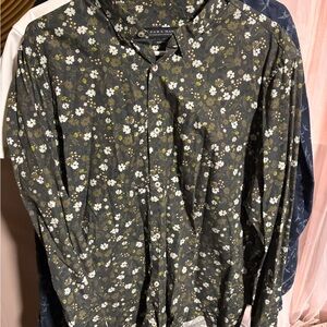 Zara Dark Floral Button Down Shirt